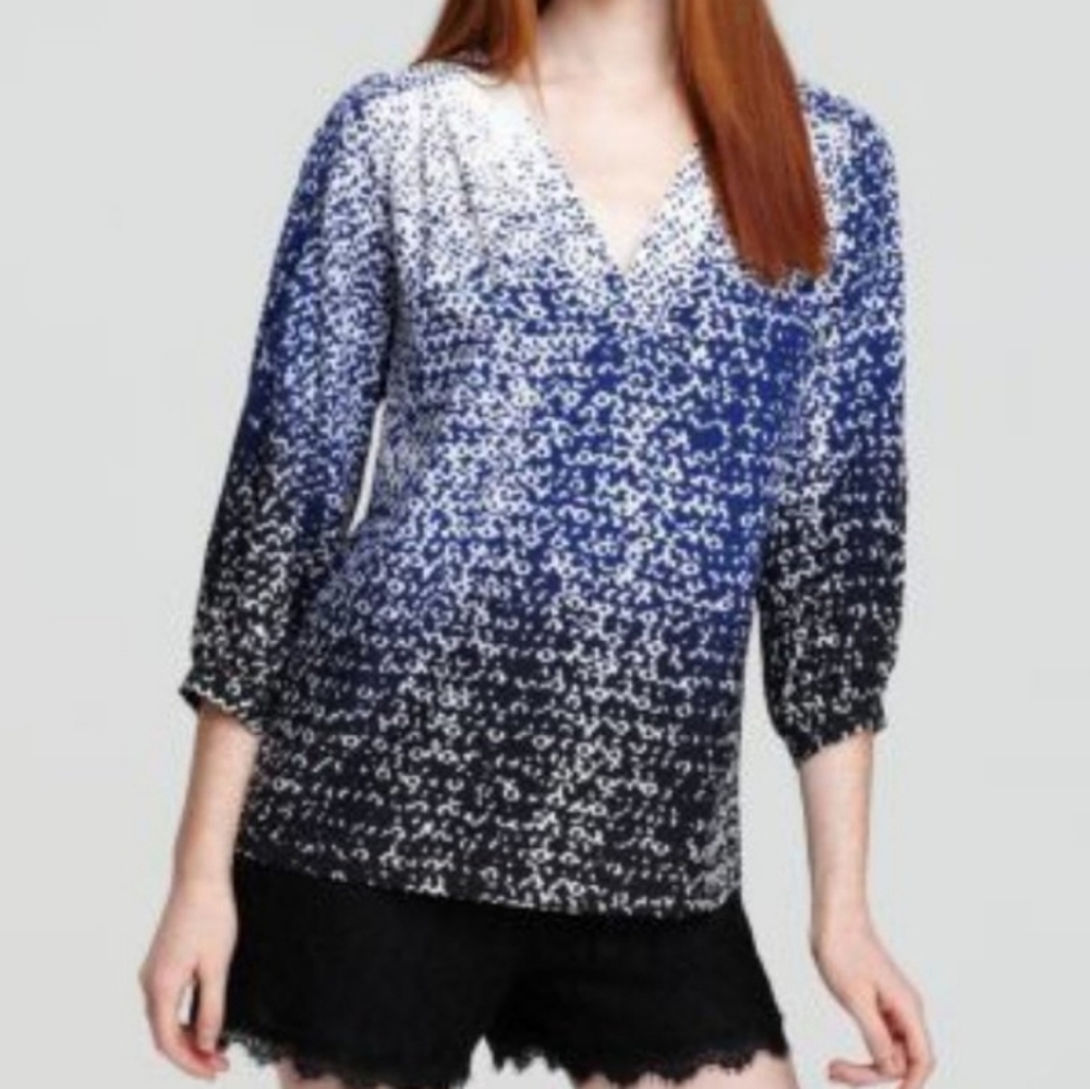 Diane von furstenberg cahil ombre silk top